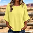 thumbnail image 1 of Endives Women's Short Sleeve T-shirt Solid Color Bell Sleeve T Shirt Summer Top Casual Crewneck Half Sleeve Tee Loose Basic Top T Shirts for Women XL, 1 of 5