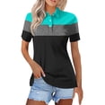 thumbnail image 1 of Endives Women's Short Sleeve T-shirt Summer Button Down Collared Sleeveless Tops Business Work T shirt Casual Basic Blouses, 1 of 5