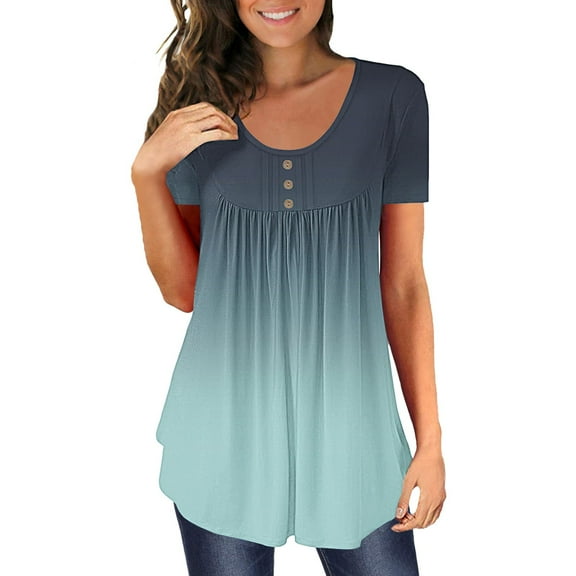 Endives Women's Short Sleeve T-shirt Tunic Tops Short Sleeve Shirts Up Casual Ruched Blouses Womens Tops