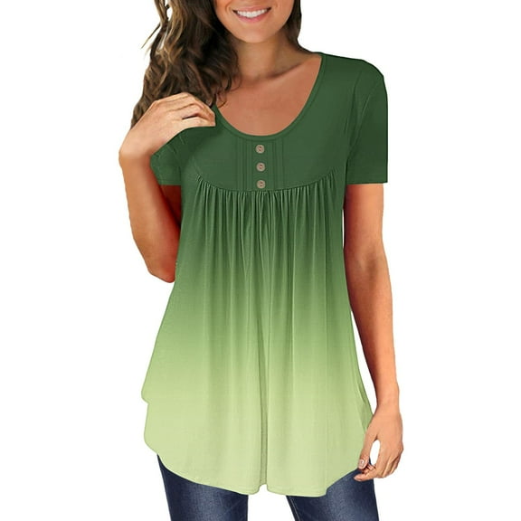 Endives Women's Short Sleeve T-shirt Tunic Tops Short Sleeve Shirts Up Casual Ruched Blouses Womens Tops