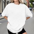 thumbnail image 1 of Endives Women's Short Sleeve T-shirts Crew Neck Drop Shoulder 2D Printed Basic Top Oversized Tee Fashion, 1 of 7