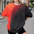thumbnail image 1 of Endives Women's Short Sleeve T-shirts Crew Neck Drop Shoulder 2D Printed Basic Top Oversized Tee Fashion, 1 of 7