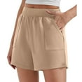 thumbnail image 1 of Endives Women's Shorts Summer Sports Shorts Loose Waist Slimming Versatile Outerwear Solid Color Sports Shorts, 1 of 4