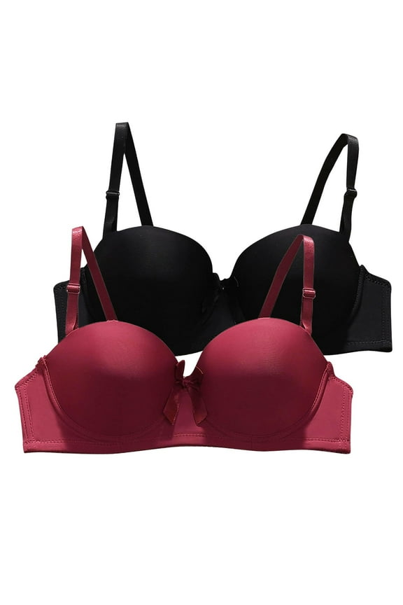 Women's Smooth Underwire Thin Half Cup Adjustable Bra Underwear