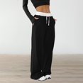 thumbnail image 1 of Endives Women's Sweatpants Baggy Pants Casual Fashion Patchwork Color Drawstring Wide Leg Casual Pants 2025, 1 of 5