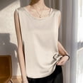 thumbnail image 1 of Endives Women's Tank Top Inner Wear Basic Tanks Round Neck Sleeveless Base Layer Camisole Top Beige, 1 of 4
