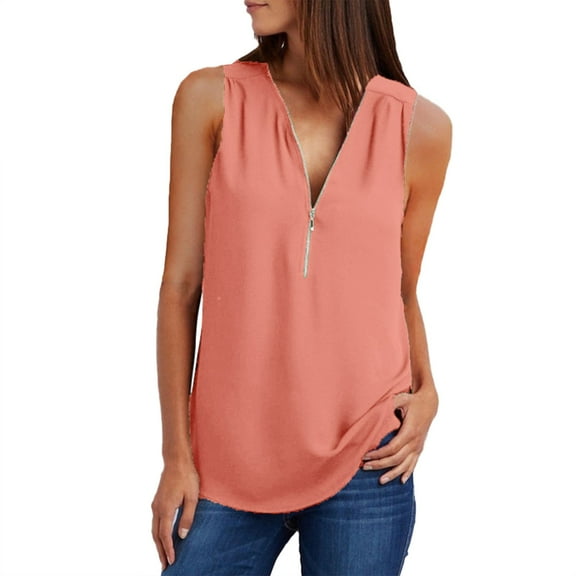 Endives Women's Tank Top Vest Tee V Top Womens Loose Blouse Neck Sleeveless T Shirt Casual Blouses