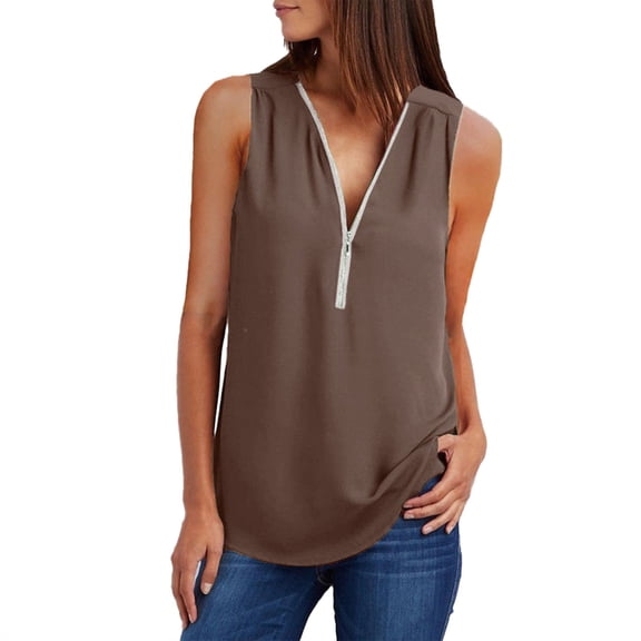 Endives Women's Tank Top Vest Tee V Top Womens Loose Blouse Neck Sleeveless T Shirt Casual Blouses