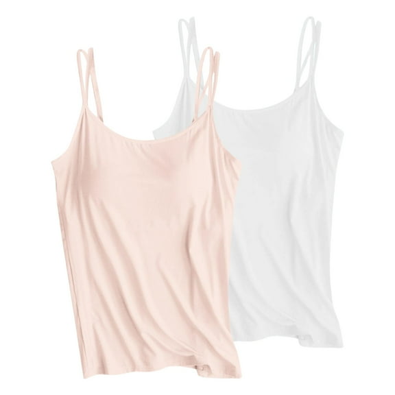 Endives Women's Tank Tops With In Bras 2025 Plus Size Padded Workout Tops Casual Athletic Camisole Tops Summer Trendy