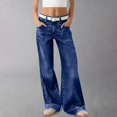 thumbnail image 1 of Endives Women's Wide Leg Jean Streetwear Casual Trendy Loose Straight Retro Denim Pants Fall Winter, 1 of 4