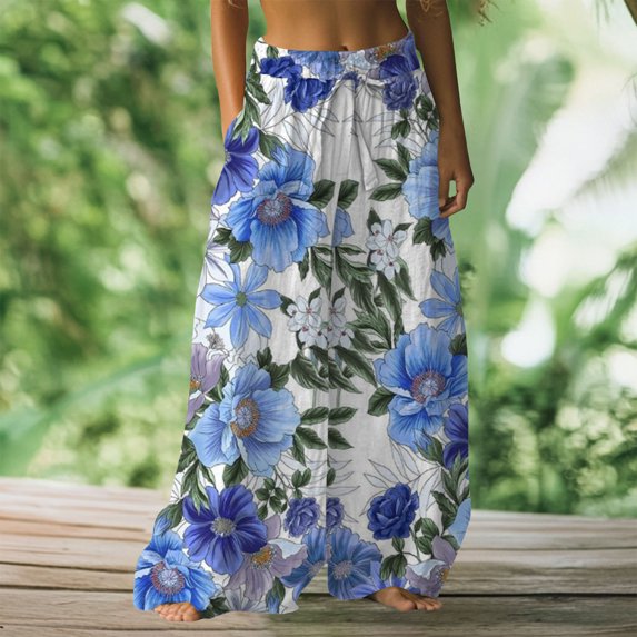 Endives Women's Wide Leg Pants Long Skirts High Waist Maxi Skirt Summer Regular Trendy Skirts Lounge Pants