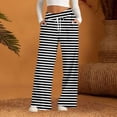 thumbnail image 1 of Endives Women's Wide Leg Pants Stripes Print Fashion Casual Sport Pants Lounge Pants, 1 of 6