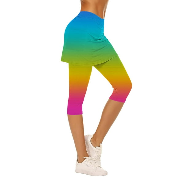 Endives Women's Yoga Pants Leggings Skirted Athletic Skorts Gym Tennis Yoga High Waisted Leggings With Skirts
