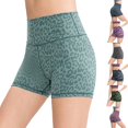 thumbnail image 1 of Endives Women's Yoga Short Leopard Print Biker Shorts High Waist Yoga Workout Running Gym Short, 1 of 6