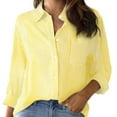thumbnail image 1 of Endives Womens Button Down Shirts Cotton Striped Dress Shirts Long Sleeve Button Up Collared Office Work Blouses Tops Shirts for Women, 1 of 3