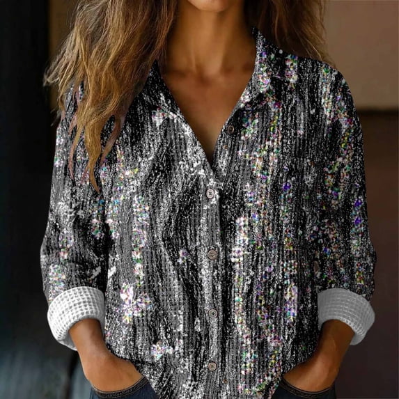 Endives Womens Button Down Shirts Long Sleeve Blouse Workout Wear Fashion Shirts Womens Top Spring Outfit