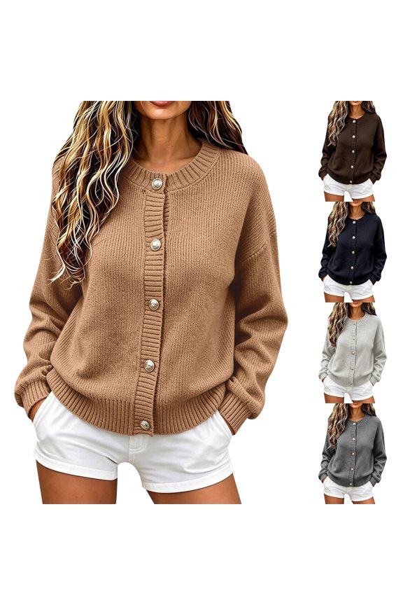 Womens Cardigan Sweaters Lightweight Long Sleeve Fall Spring Womens Sweaters Fall Open Front Chunky Y2K Fall Clothes Cardigan Sweaters for Women Light Ashy M