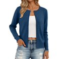 thumbnail image 1 of Endives Womens Cardigan Sweaters Soft Button Down Knit Cardigan Long Sleeve Lightweight Sweater Fashion Long Sleeve Crew Neck Sweaters Cardigan Sweaters for Women Navy A, 1 of 5