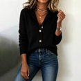 thumbnail image 1 of Endives Womens Cardigan Sweaters Solid Color Stand Collar Long Sleeve Cardigan Sweater Loose Fit Versatile Trendy Casual Button Down Cardigan Sweaters for Women Black XXL, 1 of 6