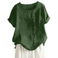 thumbnail image 1 of Endives Womens Casual Loose Linen Plus Size Daily Boho Tanic T Shirt Blouse Tops, 1 of 5