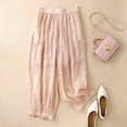 thumbnail image 1 of Endives Womens Cotton Linen Pant Embroidered Wide Leg Pants Spring Summer Loose Baggy Casual Pants Trendy Pink, 1 of 4