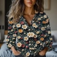 thumbnail image 1 of Endives Womens Cotton Shirt Art Printed Button Down Shirts Casual Womens Tops Long Sleeve Blouse, 1 of 7