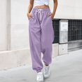 thumbnail image 1 of Endives Womens Cuffed Pants Baggy High Waisted Joggers With Pockets Comfy Workout Pants Sweatpants Fall Winter, 1 of 7