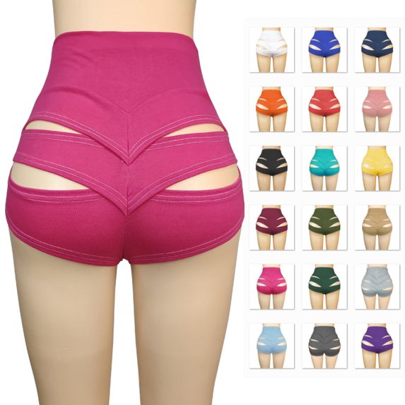 Endives Womens Fitness Short Stretch Hollow out Elastic High Waist Casual Shorts Hot Short Sport Yoga Short