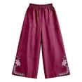 thumbnail image 1 of Endives Womens Linen Pant Baggy Summer Embroidered Cotton Linen Wide Leg Pant Casual Slacks 2026 New Trendy Hot Pink, 1 of 2