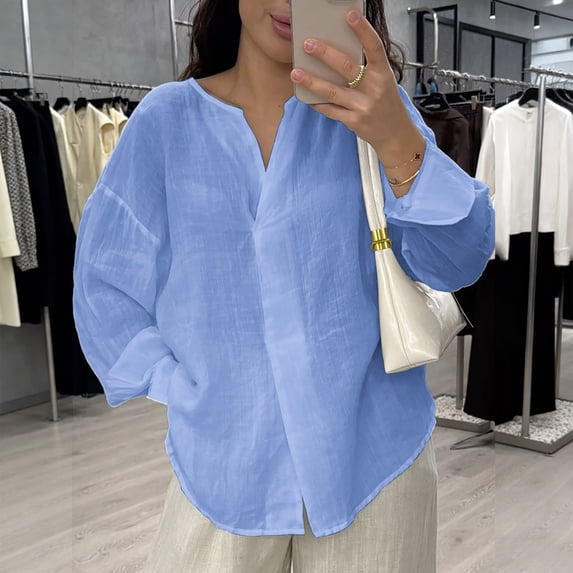 Endives Womens Linen Shirt Button Down Shirts Long Sleeve Casual Blouses Linen Clothes Thin Lightweight Breathable Womens Top