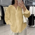 thumbnail image 1 of Endives Womens Linen Shirt Button Down Shirts Long Sleeve Casual Blouses Linen Clothes Thin Lightweight Breathable Womens Top, 1 of 6