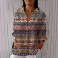 thumbnail image 1 of Endives Womens Linen Shirts Long Sleeve Blouse Casual V Neck Tops Summer Work Blouses Daily Outfit, 1 of 4