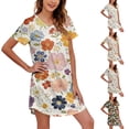 thumbnail image 1 of Endives Womens Midi Dress Nightgown for Women Short Sleeve Sleeshirt Soft Sleep Dress Lightweight Womens Nightshirt Sleepwear Lounge Dress for Women Colorful M, 1 of 1