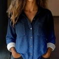 thumbnail image 1 of Endives Womens Shirts Gradient Color Casual Long Sleeve Button Down Blouse Shirt Womens Tops Spring Outfit, 1 of 6