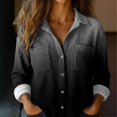 thumbnail image 1 of Endives Womens Shirts Gradient Color Casual Long Sleeve Button Down Blouse Shirt Womens Tops Spring Outfit, 1 of 6