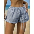 thumbnail image 1 of Endives Womens Striped Short Elastic Tie Casual Shorts Loose Fitness Slacks Beach Short Summer, 1 of 7