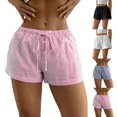 thumbnail image 1 of Endives Womens Striped Short Elastic Tie Casual Shorts Loose Fitness Slacks Beach Short Summer, 1 of 8