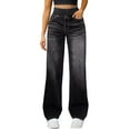 thumbnail image 1 of Endives Womens Sweatpants Jeans High Waisted Stretchy Wide Leg Pants With Pocket Fall Winter Trendy, 1 of 6