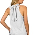 thumbnail image 1 of Endives Womens Tank Tops Halter Neck Top Casual High Neck Sleeveless Tshirt Beach Vacation Loose Fit Shirt Top White, 1 of 7