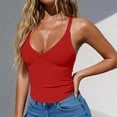 thumbnail image 1 of Endives Womens Tank Tops Ribbed Workout Tank Top With Built in Bra Tight Racerback Neck Athletic Sport Tank Top Red, 1 of 4