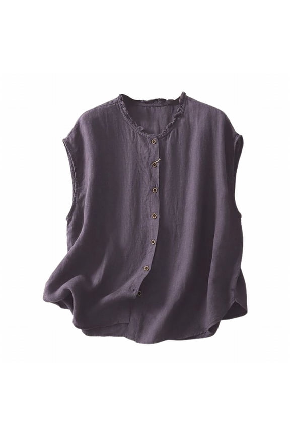 Womens Tank Tops Shirts Halter Top Ethnic Style Tee Sleeveless O Neck T Shirt Blouse