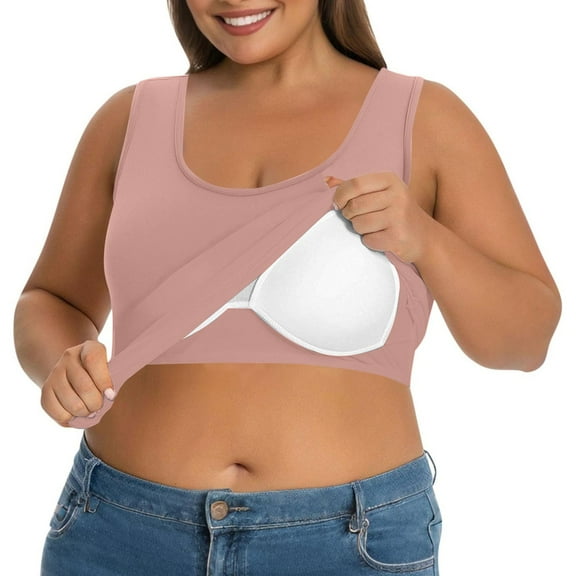 Endives Womens Tank Tops With In Bra Plus Size Padded Camisole Shelf Bra Workout Yoga Shirt Casual Basic Undershirt