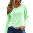 thumbnail image 1 of Endives Womens Thermal Underwear Top Crew Neck Plush Top Long Sleeve Thin Fashion Pullover Tops Plus Size S-5XL, 1 of 4