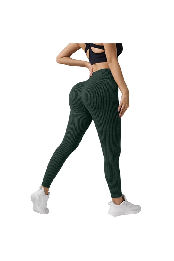 Womens Yoga Legging Fitting High Waisted Hip Lifting Vertical Stripe Yoga Pants Outerwear Jogging Sports Pants