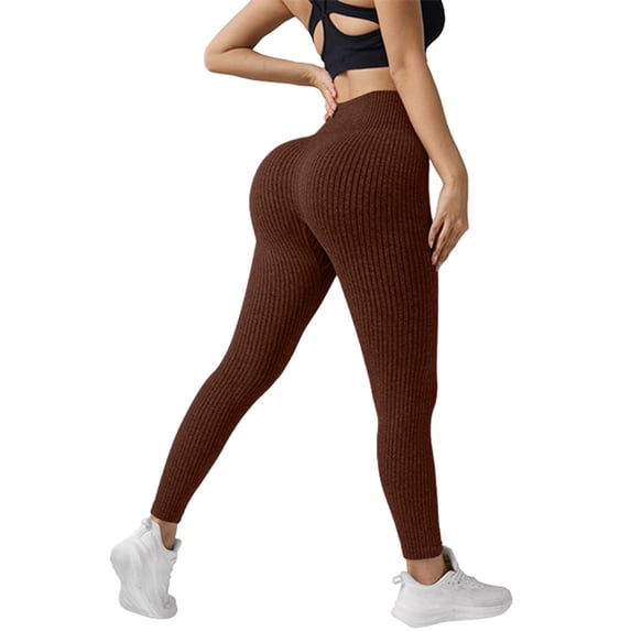 Endives Womens Yoga Legging Fitting High Waisted Hip Lifting Vertical Stripe Yoga Pants Outerwear Jogging Sports Pants