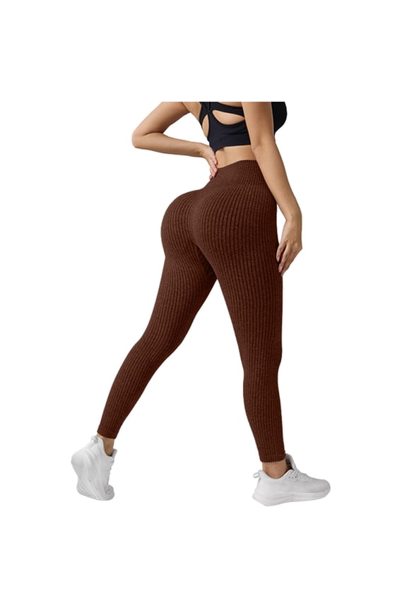 Womens Yoga Legging Fitting High Waisted Hip Lifting Vertical Stripe Yoga Pants Outerwear Jogging Sports Pants