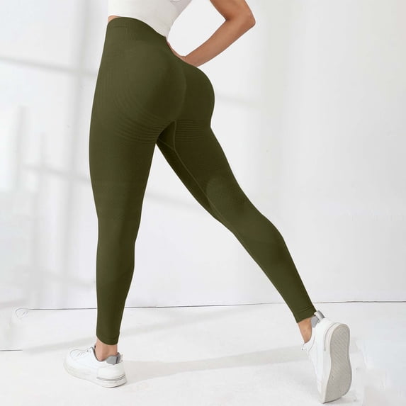 Endives Womens Yoga Legging Thick High Waist Butt Lift Yoga Pants Gym Athletic Workout Running Yoga Leggings Pant Green