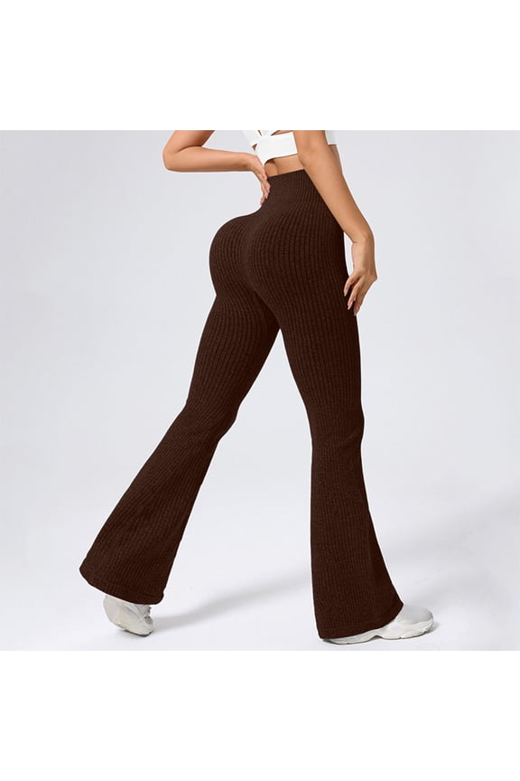Womens Yoga Pants Flared Pants 2025 High Waist Yoga Pants High Waist Hip Lifting Fitness Pants Sports Pants Wide Leg Pants