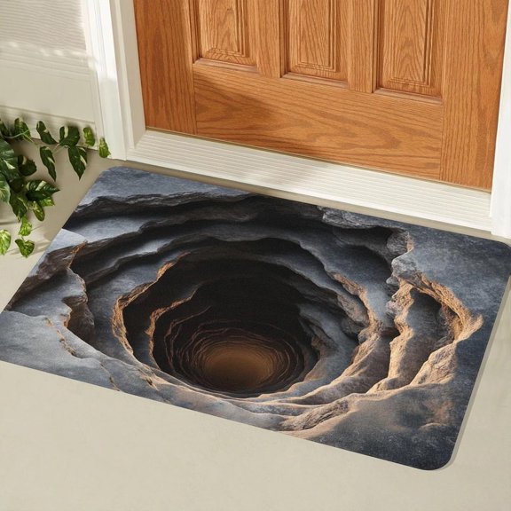 Endless Abyss Illusion Doormat – Mind-Bending 3D Visual Effect HD Printed Non-Slip Rug, Creative Abyss Carpet for Living Room and Bedroom