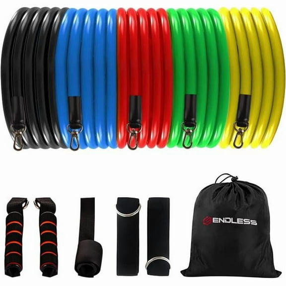 Endless EL-1043 Toning Tubes with Different Resistance Levels - Multi Color - Set of 5